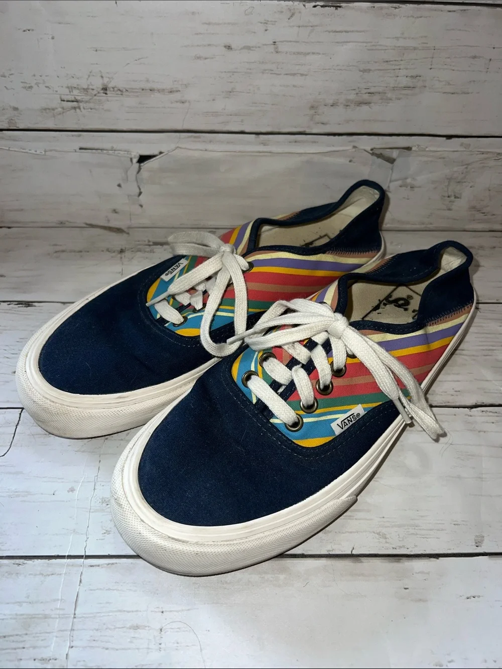 Vans Authentic SF Retro Stripes Dress Blue Women’s 10